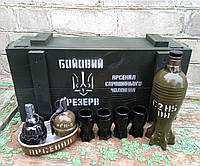 Мина в ящике + набор для специй Арсенал - набор для алкоголя для военного