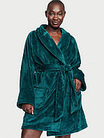 Плюшевий халат Victoria's Secret Short Cozy Robe Deepest Green, розмір M/L