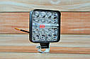 Фара LED квадратна 48W 6000K + Червоно синій стробоскоп (16 діодів) (8.5 см х 8.5 см х 1,5 см) Mini, фото 3