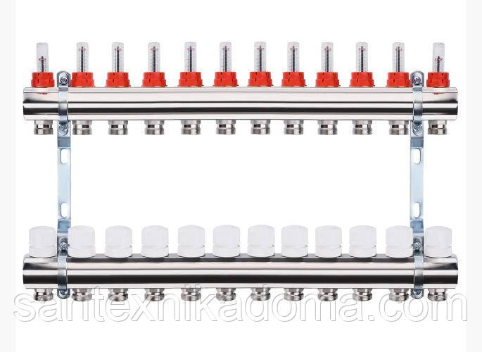 Колекторний блок із витратомірами ZEGOR QS-18111 11 виходів
