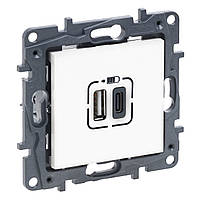 Розетка USB тип А+C LEGRAND NILOE STEP 12Вт+15Вт 5 В білий (863140)