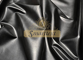 Тканина Шкіра штучна стрейч чорний (екошкіра)