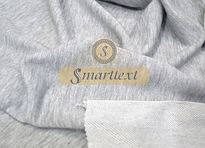 Тканина Тринитка без начісу (Петля діагональ) світло-сірий меланж Туреччина