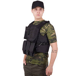Розвантажувальний жилет універсальний розвантаження тактичне на 4 кишені Zelart Military Rangers 5516 Black