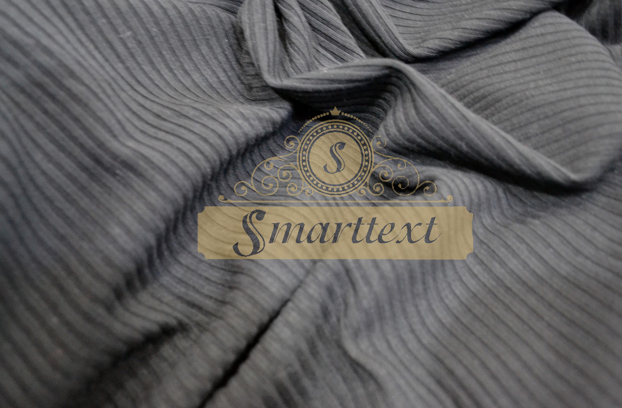 Трикотаж Мустанг рубчик чорний, фото 1