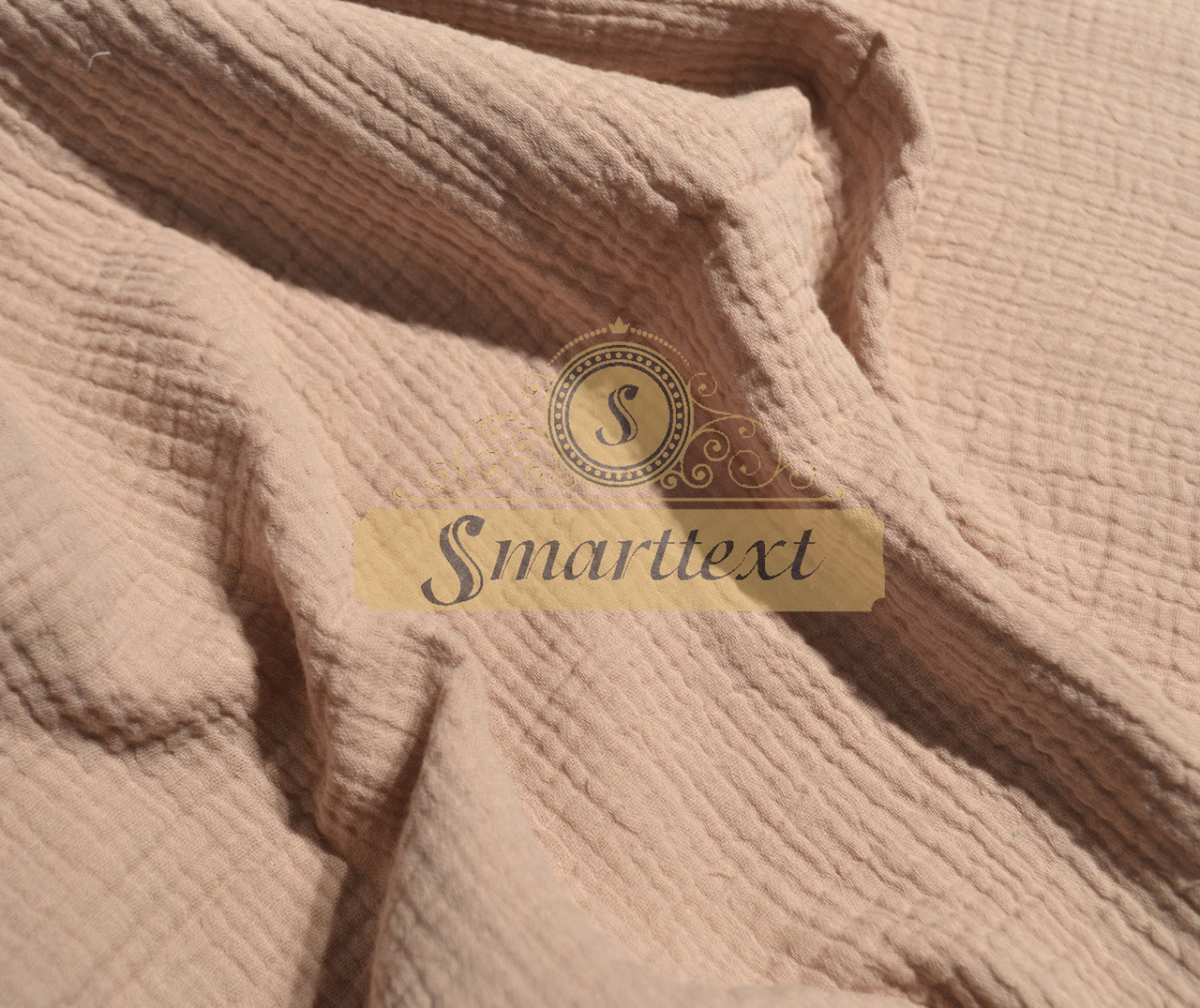 Тканина муслін жатий двошаровий пудра, фото 1