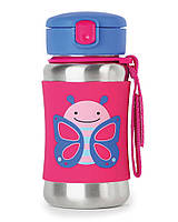 Термос детский Skip Hop Zoo Stainless Steel Straw Bottle Butterfly, 350 мл!