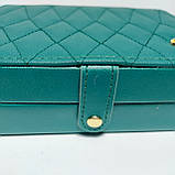 Скринька для прикрас шкірозамінник колір ізумруд, фото 4