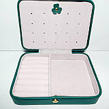 Скринька для прикрас шкірозамінник колір ізумруд, фото 6