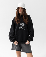 Худі жіноче oversized GBI BEAR Чорний розмір L/XL (13418-ж)