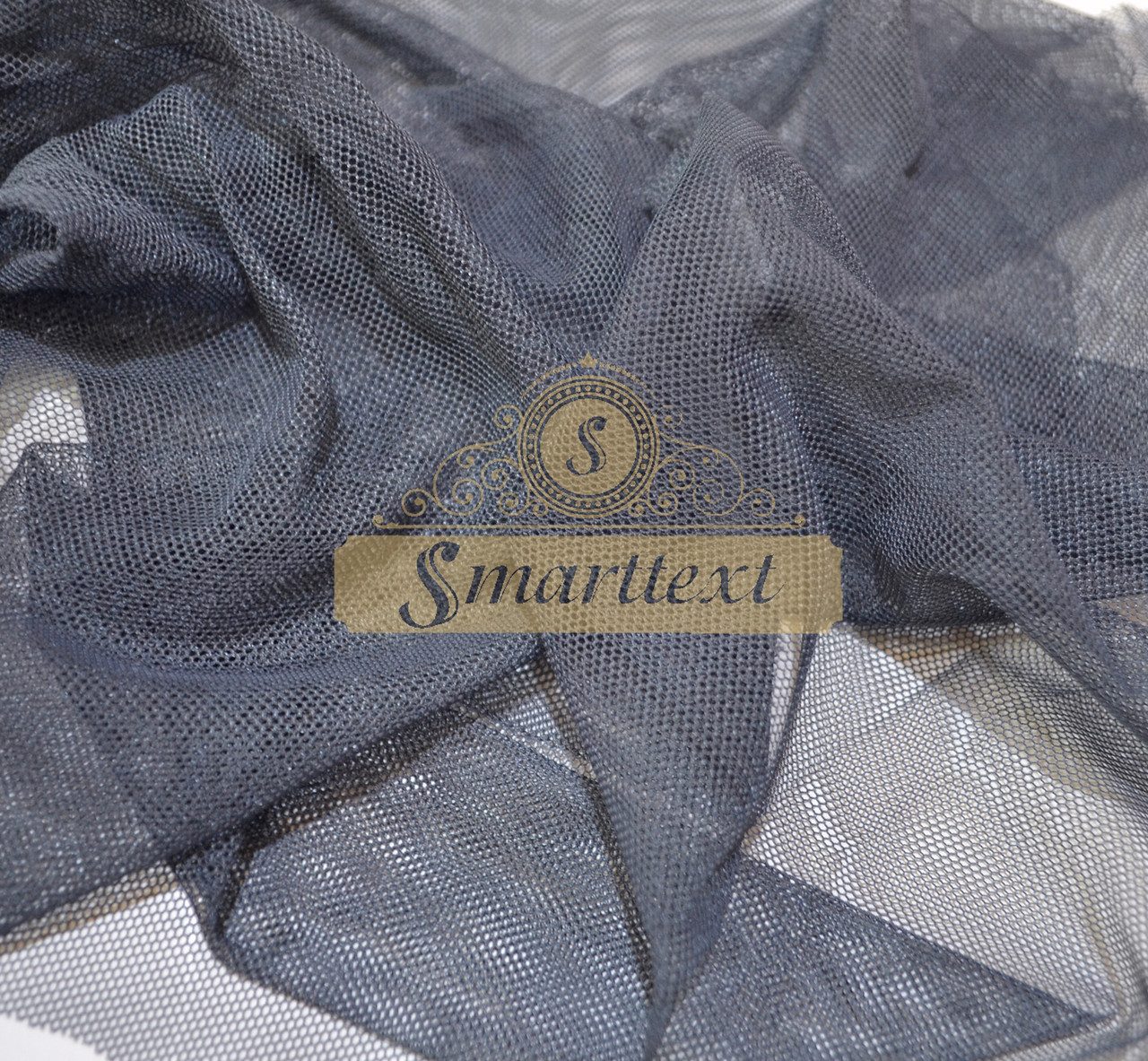 Тканина сітка стрейч темно-сірий, фото 1