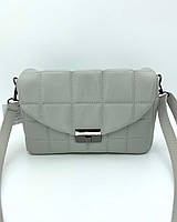 Модная женская стеганая сумочка из экокожи высокого качества, сумочка клатч стеганая из эко кожи Ронни Серый