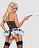 Еротичний костюм покоївки зі спідницею Obsessive Housemaid 5 pcs costume L/XL, чорно-білий, топ з пі Bomba💣, фото 3