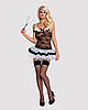 Еротичний костюм покоївки зі спідницею Obsessive Housemaid 5 pcs costume L/XL, чорно-білий, топ з пі Bomba💣, фото 4