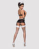 Еротичний костюм покоївки Obsessive Maidme set 5pcs L/XL, бюстгальтер, пояс з фартухом, панчохи, стр Bomba💣, фото 5