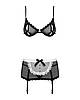 Еротичний костюм покоївки Obsessive Maidme set 5pcs L/XL, бюстгальтер, пояс з фартухом, панчохи, стр Bomba💣, фото 6
