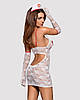 Еротичний мереживний костюм медсестри Obsessive Medica dress 5pcs costume L/XL, сорочка, рукавички, Bomba💣, фото 3