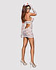 Еротичний мереживний костюм медсестри Obsessive Medica dress 5pcs costume L/XL, сорочка, рукавички, Bomba💣, фото 5