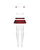 Еротичний костюм школярки з мініспідницею Obsessive Schooly 5pcs costume S/M, біло-червоний, топ, сп Bomba💣, фото 7