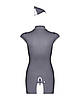 Еротичний костюм стюардеси Obsessive Stewardess 3 pcs costume grey L/XL, сірий, сукня, стрінги, піло Bomba💣, фото 7
