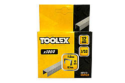 Скоба Toolex 12 x 0.7 x 11.3мм (1000шт) (88T312)