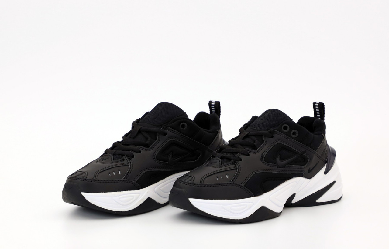 Кросівки чоловічі чорні із білим Nike M2K Tekno. Кросівки жіночі чорно-білі Найк М2К Весна осінь