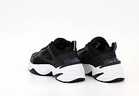 Кросівки чоловічі чорні із білим Nike M2K Tekno. Кросівки жіночі чорно-білі Найк М2К Весна осінь, фото 3