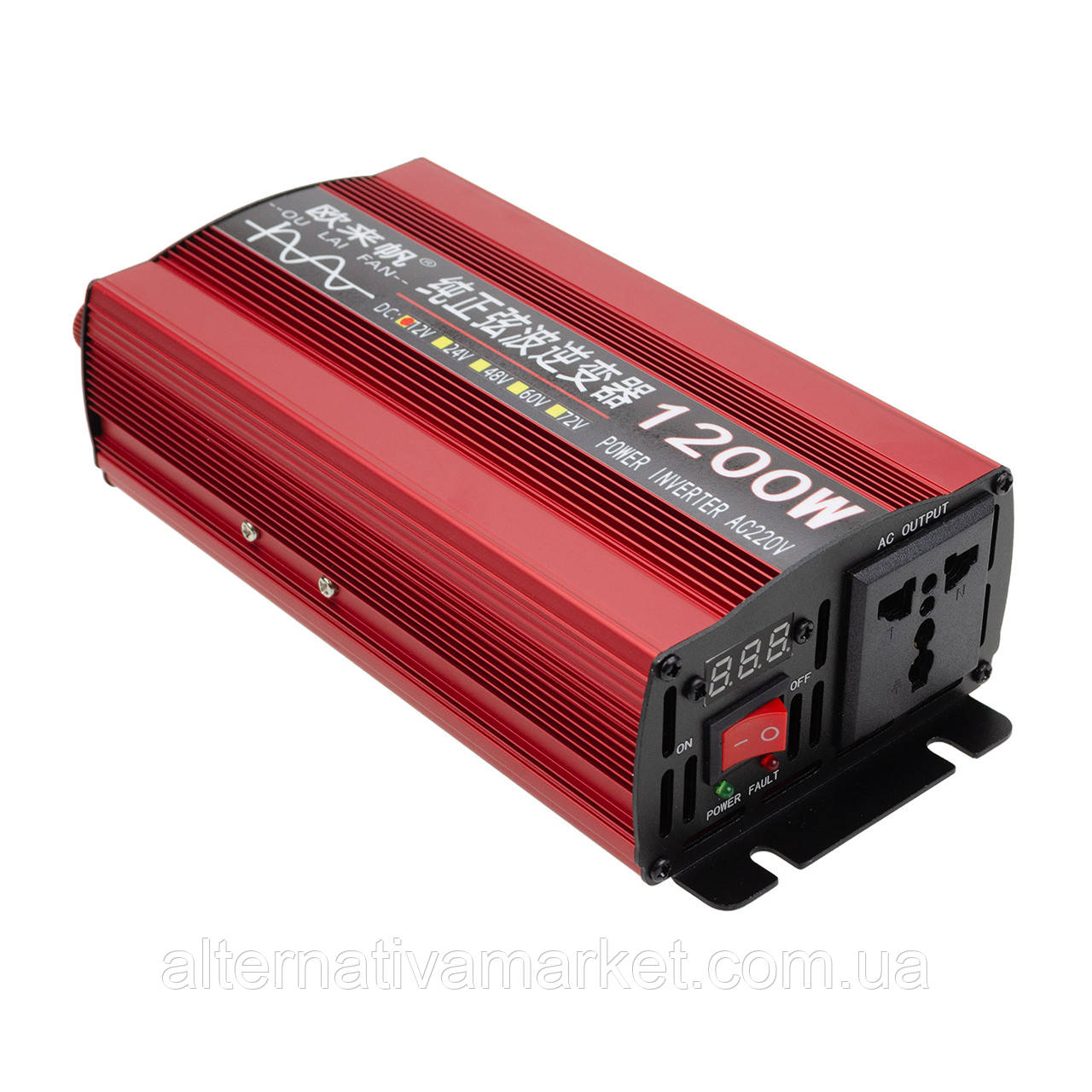 Інвертор 12 220 V, перетворювач 12 220 V 1200/600w чиста синусоїда, фото 1