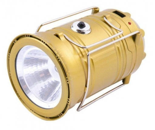 Ліхтарик кемпінговий G5800 5392 на сонячній батареї, з ф-цією Power Bank, золотистий, фото 1