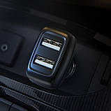 Адаптер автомобільний HOCO Leader Z36 2USB, 2.4A, чорний, фото 6