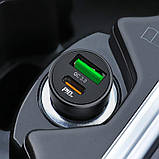 Адаптер автомобільний HOCO Speed Up Z32B USB, Type-C, 3A, QC, 20W, чорний, фото 4
