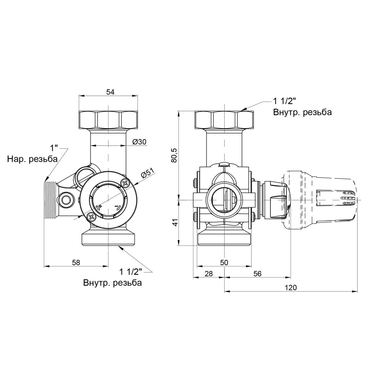 Смесительный трехходовой узел Icma 1" 1/2 фиксированной регулировки №783 Baumar - Всегда Вовремя - фото 2 - id-p1753102793