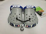 Крокси Зоряні Війни флуоресцент світяться оригінал / Crocs Kids Crocband Star Wars R2D2 Clog (16277), Сірі, фото 8