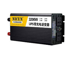Інвертор перетворювач напруги Nicun SFX24-220 3200W DC 24V - AC 220V з функцією заряджання акумулятора