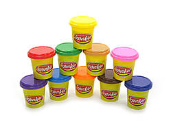 Пластилін для дитячої творчості, 10 баночок, 10 кольорів