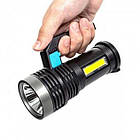 Ручний ліхтар 2в1 акумуляторний X501 4 LED+COB, з USB / Переносний ліхтарик з боковою лампою, фото 5
