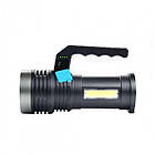 Ручний ліхтар 2в1 акумуляторний X501 4 LED+COB, з USB / Переносний ліхтарик з боковою лампою, фото 6