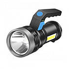 Ручний ліхтар 2в1 акумуляторний X501 4 LED+COB, з USB / Переносний ліхтарик з боковою лампою, фото 8