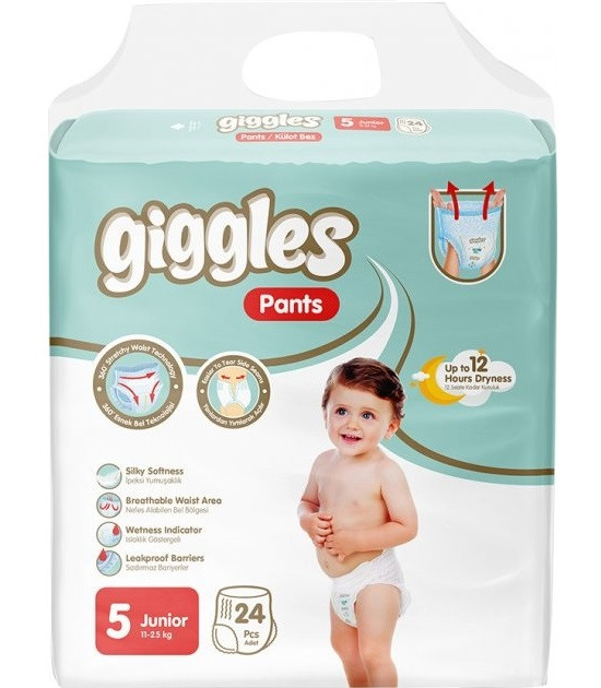Підгузки-трусики дитячі Giggles 5 Junior 11-25 кг. (24 шт.)