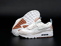 Кросівки жіночі весна літо білі з бежевим Nike Air Max 90 White. Взуття жіноче біле Найк Аїр Макс 90 Вайт, фото 3