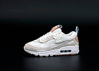 Кросівки жіночі весна літо білі з бежевим Nike Air Max 90 White. Взуття жіноче біле Найк Аїр Макс 90 Вайт, фото 5