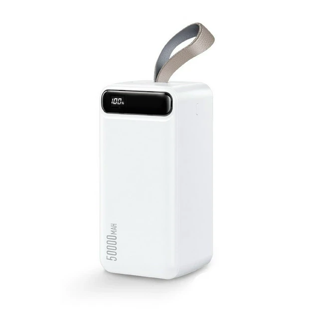 УМБ Powerbank WK Minre Digital Display 50000mAh  з ліхтариком білий, фото 1