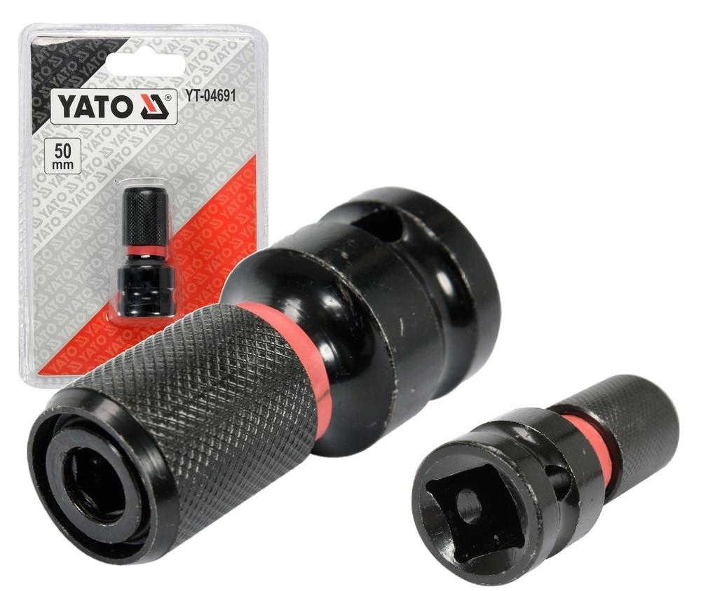 Перехідник для ударних гайковертів YATO YT-04691 : 1/2" X HEX-1/4" 50 ММ