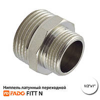 Ниппель латунный переходной 1/2"х1" Fado Fitt никель (N11)