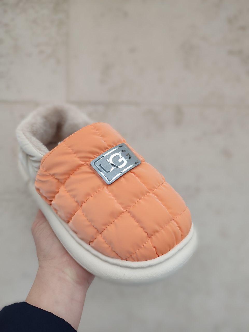 UGG Дутики ОРАНЖЕВЫЕ короткие стеганные угги мокасины слипоны теплые ORANGE батал зима - фото 4 - id-p1753157541