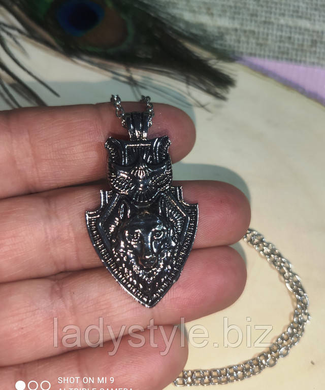 кулон с волком и соколом на цепочке от студии LadyStyle.Biz серьги кольца купить фианиты подарок украшения юбилей новый год