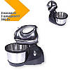 Міксер стаціонарний Haeger HG-6628 300 Вт із металевою чашею та гаками для замішування тіста, 3 швидкості, фото 6