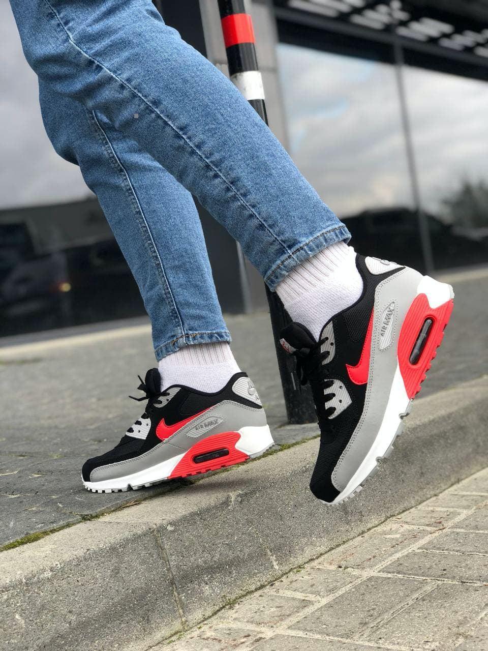 Nike Air Max 90 Black Bright Crimson ID