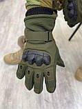 Зимові чоловічі рукавички на флісі тактичні, Рукавички штурмові військові термоперчатки рукавиці зимові чоловічі, фото 4