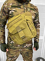 Тактическая нагрудная сумка койот Cумка тактическая военная армейская сумка через плечо койот (DB-13355)